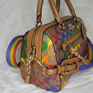 NWT Coach Rainbow Signature Purchase Bag